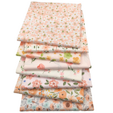 CraftsFabrics 8pcs Precut Pink Floral 100% Cotton Fabrics for DIY Craft Hand Sewing Patchwork Art Home